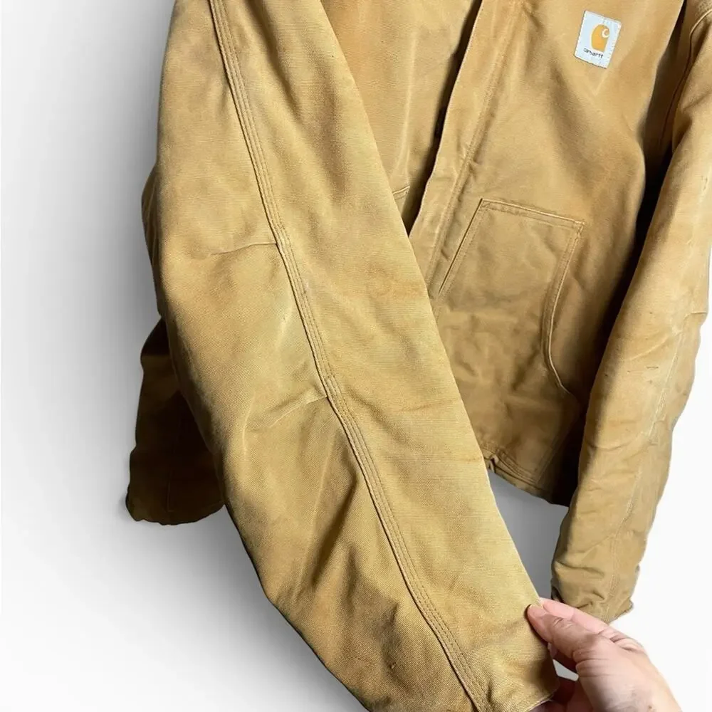 Carhartt Men's Brown tan distressed Field work Jacket XL